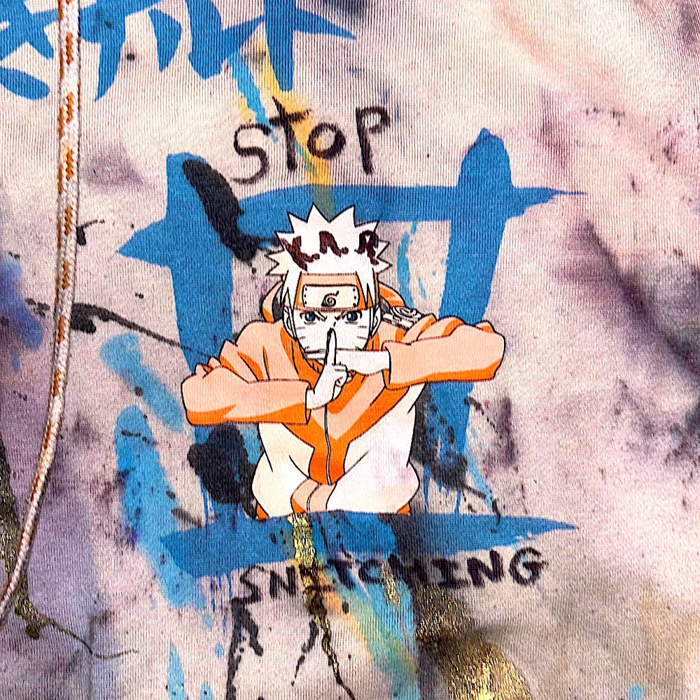 Hoody japanese 🆕 stop snitching anime oversized xl (xxl) hoodie NWOT TIE dye - Picture 4 of 17